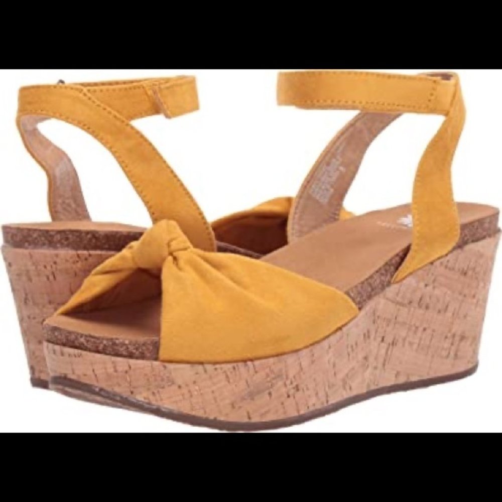 Yellow Box Yellow Cork Wedge Gwynie Sandals